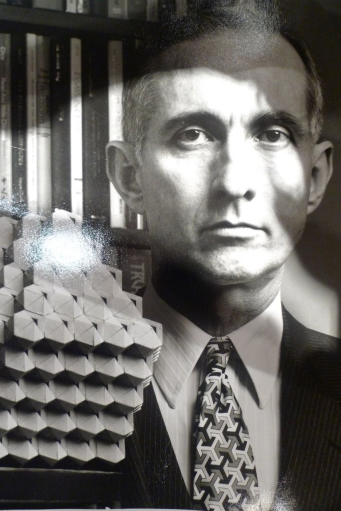 Philip Blackmarr with his model of a proton.