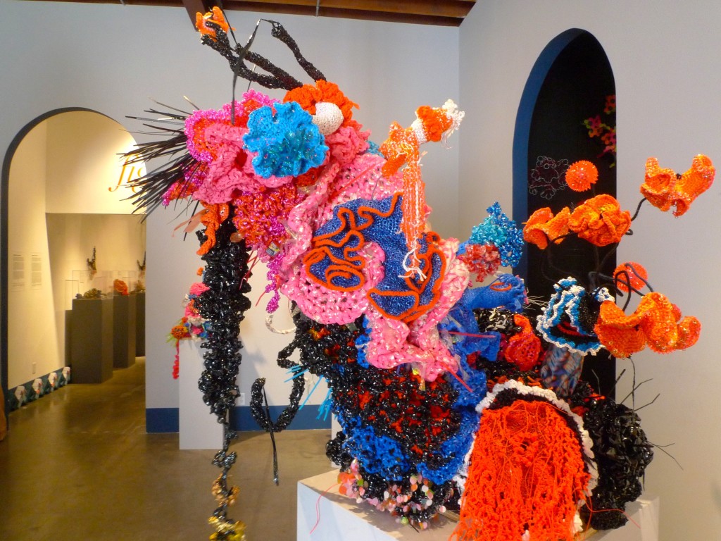 "Plastic Silurian", large-scale plastic crochet sculpture by Christine Wertheim, from IFF Science + Art Residency, 2013.