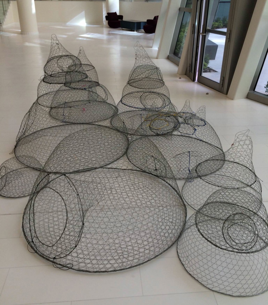  Traditional Emirati fishing baskets form the understructure for the NYU Abu Dhabi Institute Satellite Reef, seen here in elegant mosque-like mounds. Photo by Michal Teague.