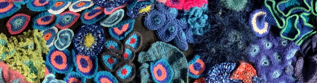 close up crochet corals